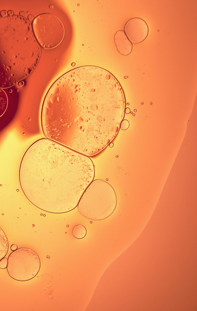 Amber and orange image with bubble in